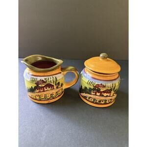 Douche Provence Countryside Romancing Provence Sugar Bowl & Creamer Cottagecore